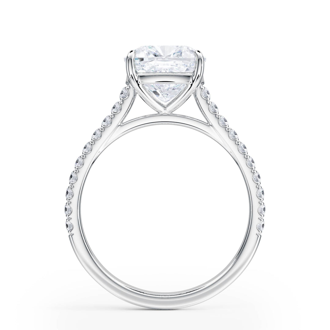 Elevé Cathedral Cushion Diamond Engagement Ring - R1253 in Ring by 18 KARATS INC.