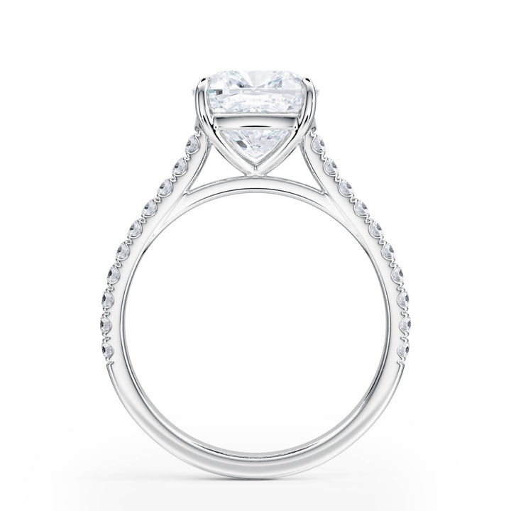 Elevé Cathedral Cushion Diamond Engagement Ring - R1253 in Ring by 18 KARATS INC.