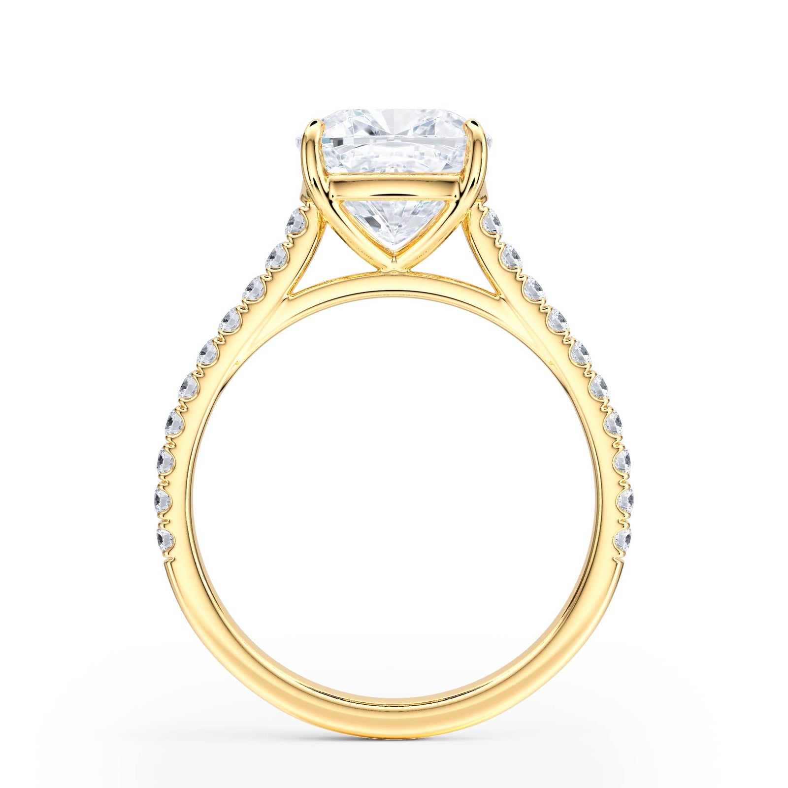 Elevé Cathedral Cushion Diamond Engagement Ring - R1253 in Ring by 18 KARATS INC.