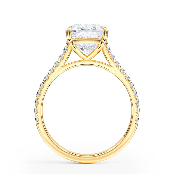 Elevé Cathedral Cushion Diamond Engagement Ring - R1253 in Ring by 18 KARATS INC.