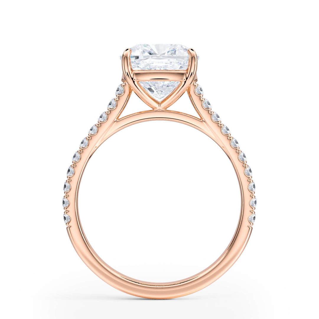 Elevé Cathedral Cushion Diamond Engagement Ring - R1253 in Ring by 18 KARATS INC.