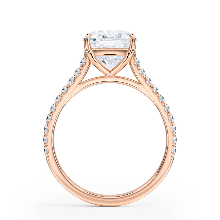 Elevé Cathedral Cushion Diamond Engagement Ring - R1253 in Ring by 18 KARATS INC.