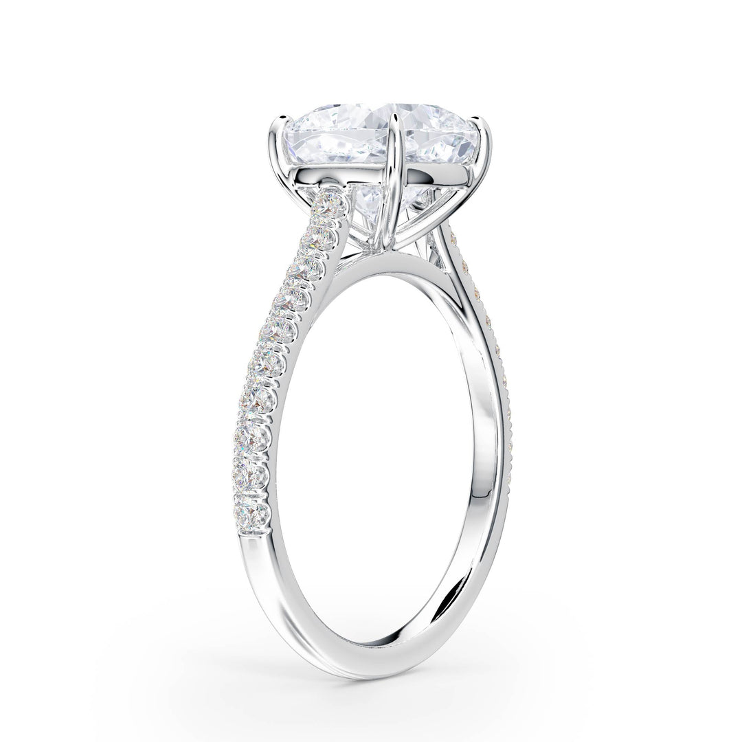 Elevé Cathedral Cushion Diamond Engagement Ring - R1253 in Ring by 18 KARATS INC.