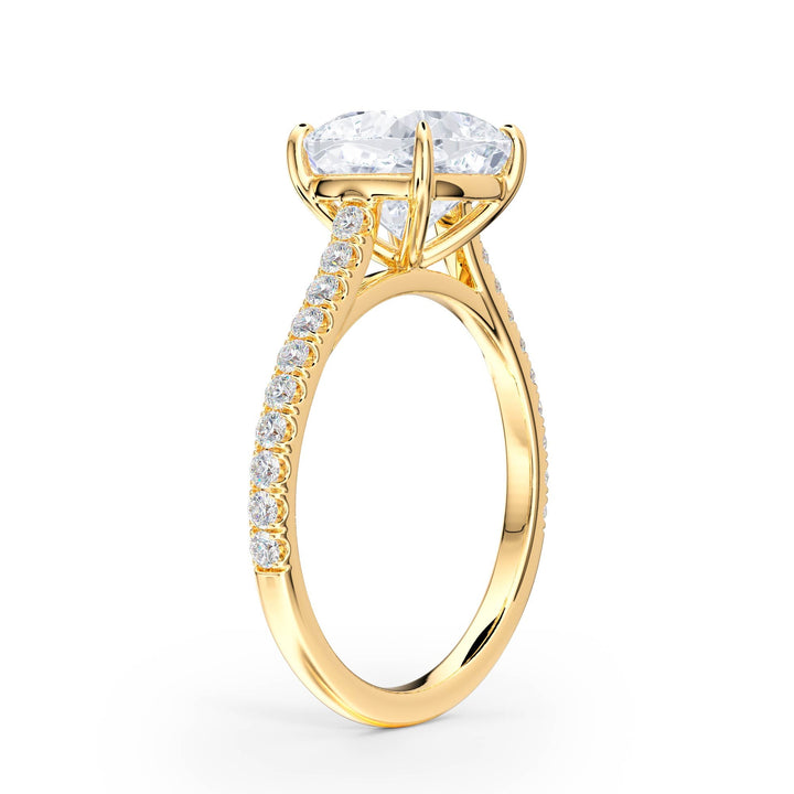 Elevé Cathedral Cushion Diamond Engagement Ring - R1253 in Ring by 18 KARATS INC.