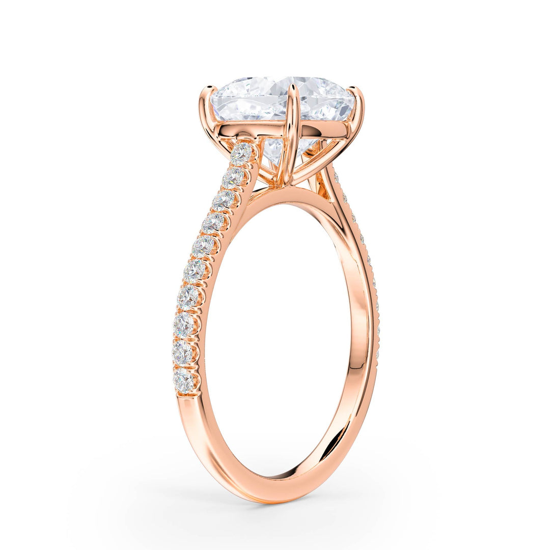 Elevé Cathedral Cushion Diamond Engagement Ring - R1253 in Ring by 18 KARATS INC.