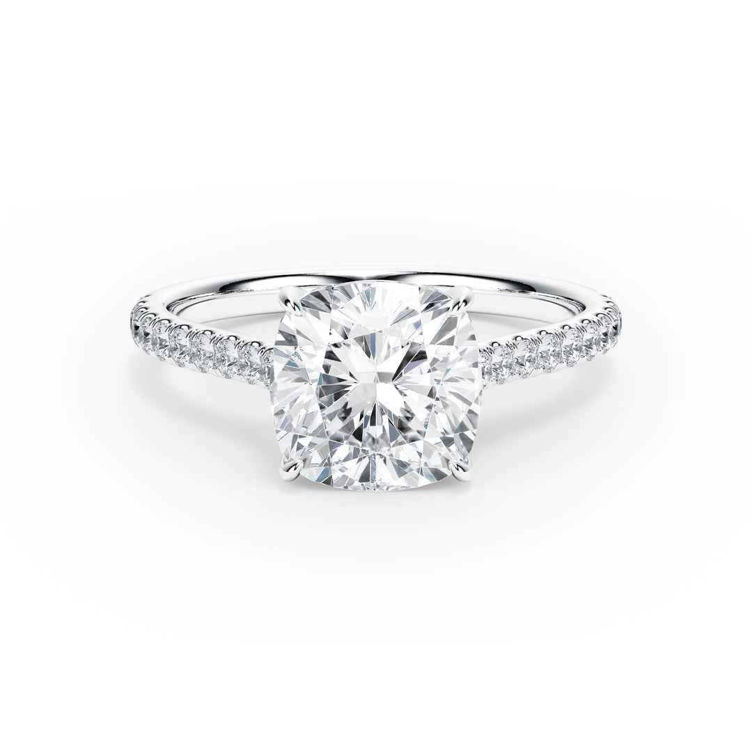 Elevé Cathedral Cushion Diamond Engagement Ring - R1253 in Ring by 18 KARATS INC.