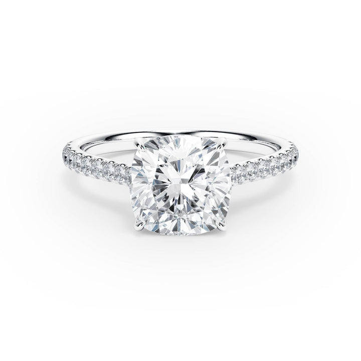 Elevé Cathedral Cushion Diamond Engagement Ring - R1253 in Ring by 18 KARATS INC.