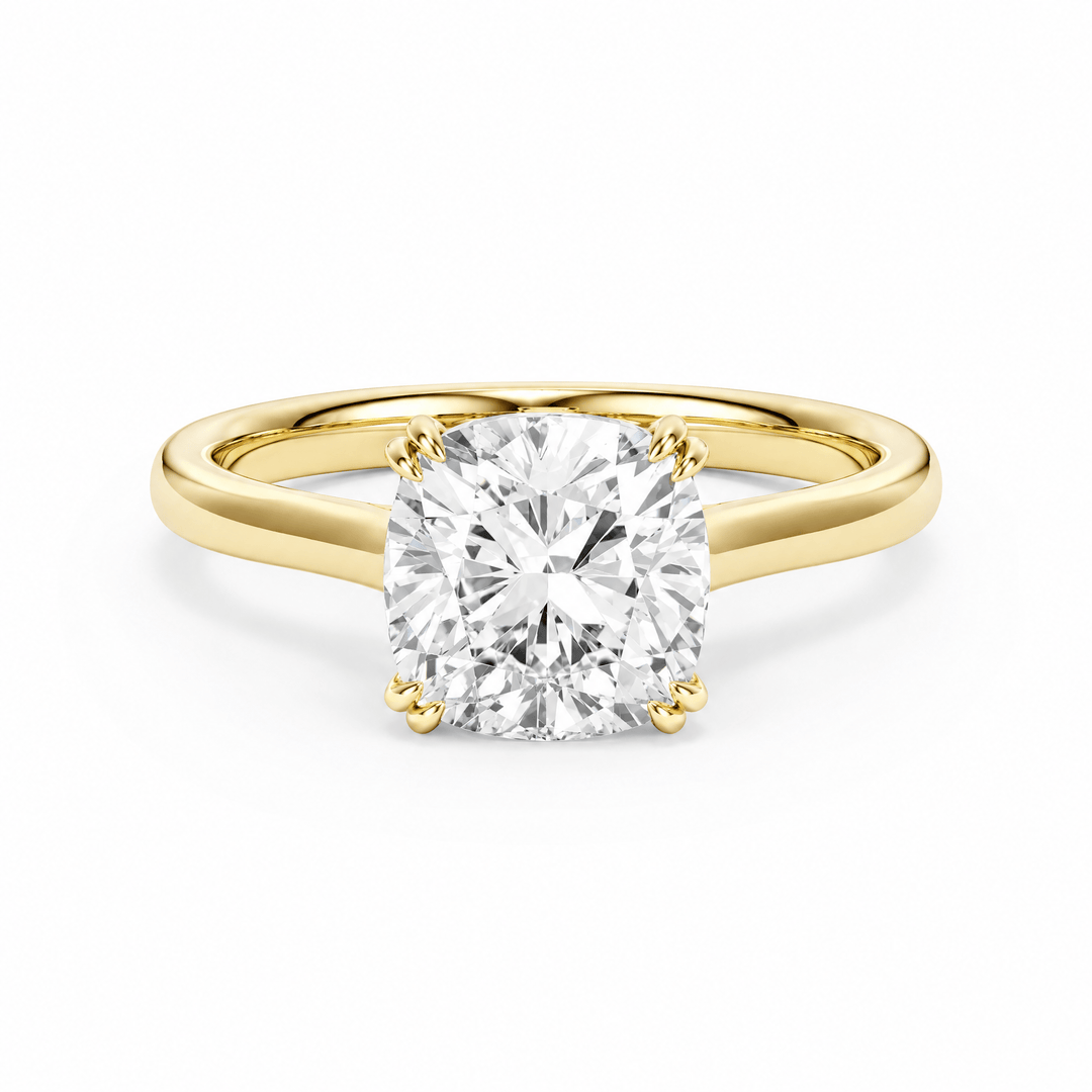 Elevé Cathedral Cushion Diamond Engagement Ring with Double Prong in Ring by 18 KARATS INC.