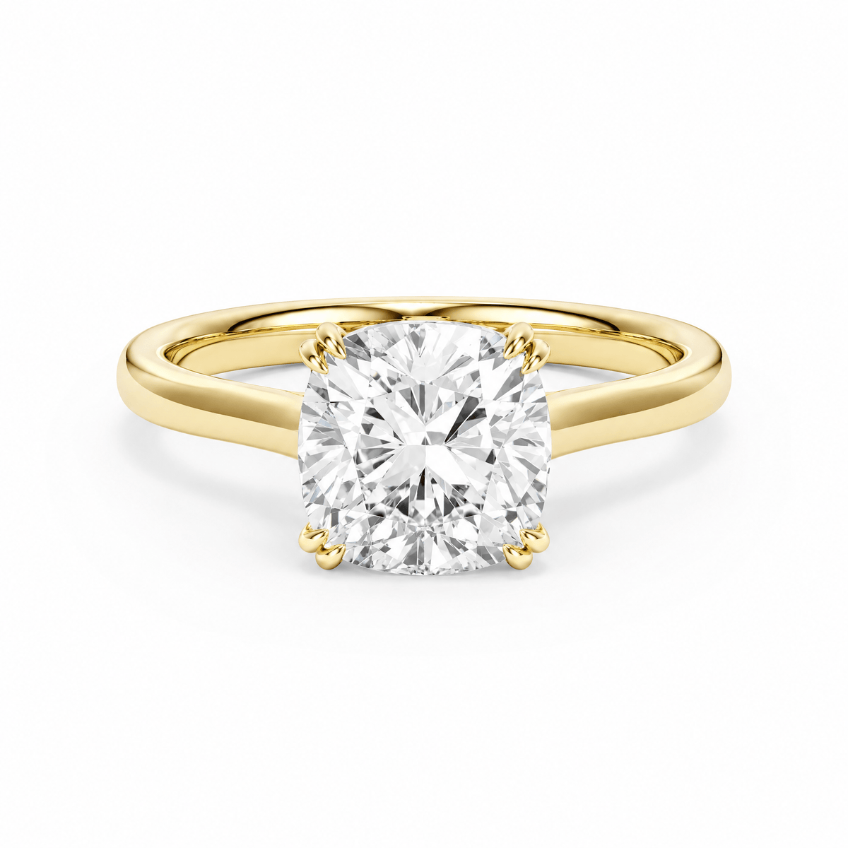 Elevé Cathedral Cushion Diamond Engagement Ring with Double Prong in Ring by 18 KARATS INC.