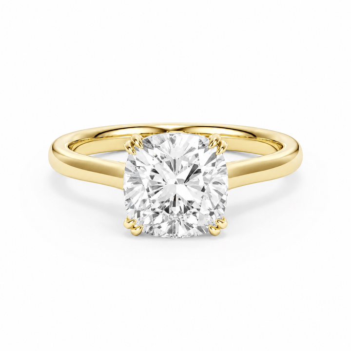 Elevé Cathedral Cushion Diamond Engagement Ring with Double Prong in Ring by 18 KARATS INC.