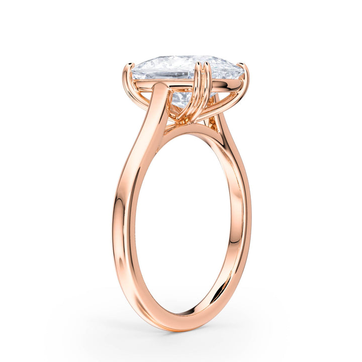 Elevé Cathedral Elongated Cushion Diamond Engagement Ring - R1233 in Ring by 18 KARATS INC.