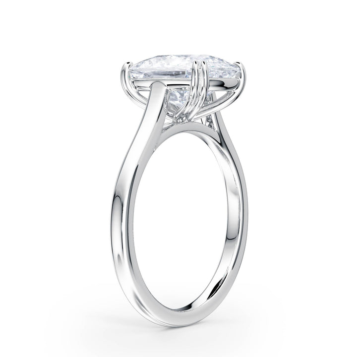 Elevé Cathedral Elongated Cushion Diamond Engagement Ring - R1233 in Ring by 18 KARATS INC.
