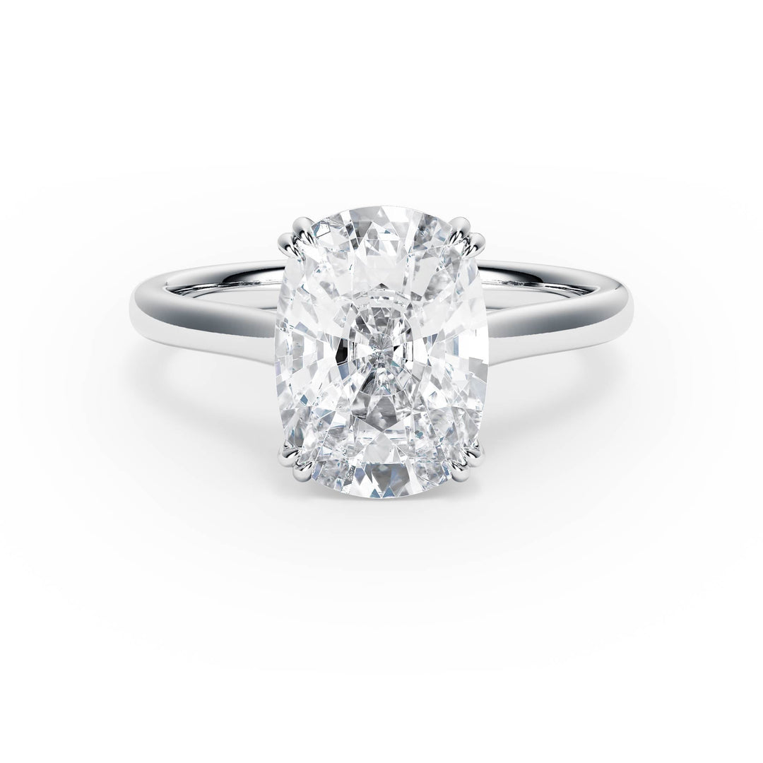 Elevé Cathedral Elongated Cushion Diamond Engagement Ring - R1233 in Ring by 18 KARATS INC.