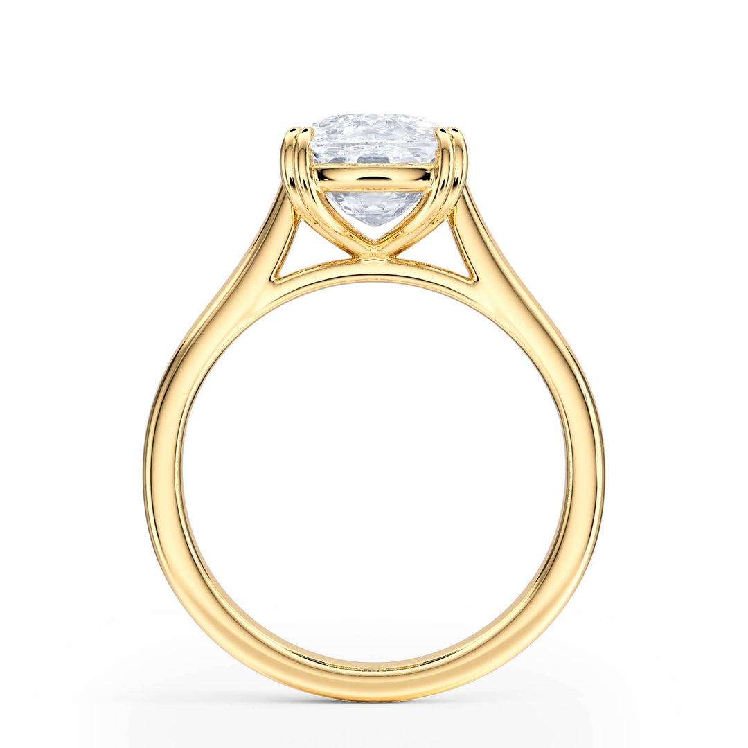Elevé Cathedral Elongated Cushion Diamond Engagement Ring - R1233 in Ring by 18 KARATS INC.