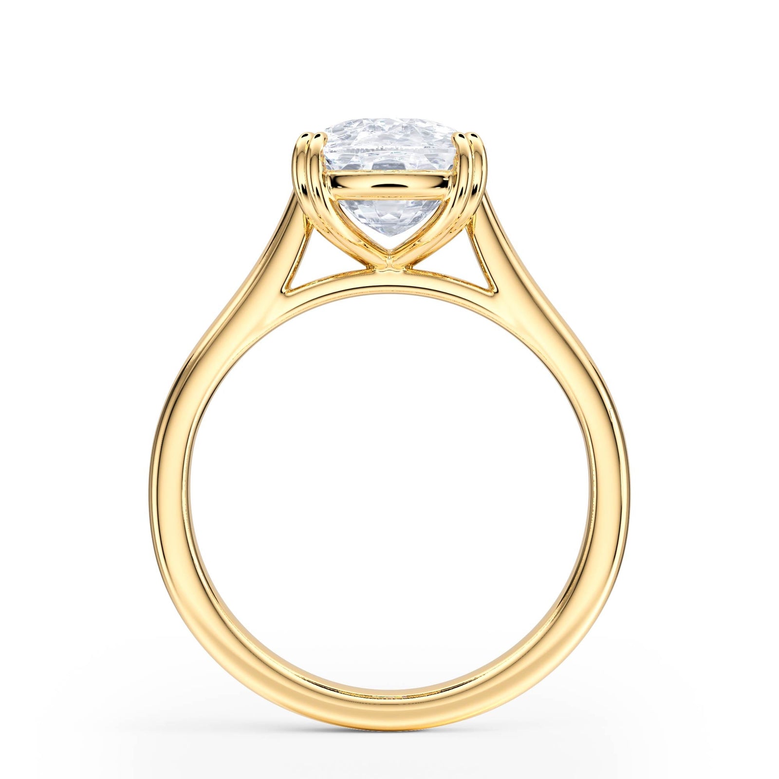 Elevé Cathedral Elongated Cushion Diamond Engagement Ring - R1233 in Ring by 18 KARATS INC.