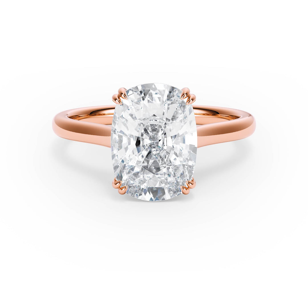 Elevé Cathedral Elongated Cushion Diamond Engagement Ring - R1233 in Ring by 18 KARATS INC.