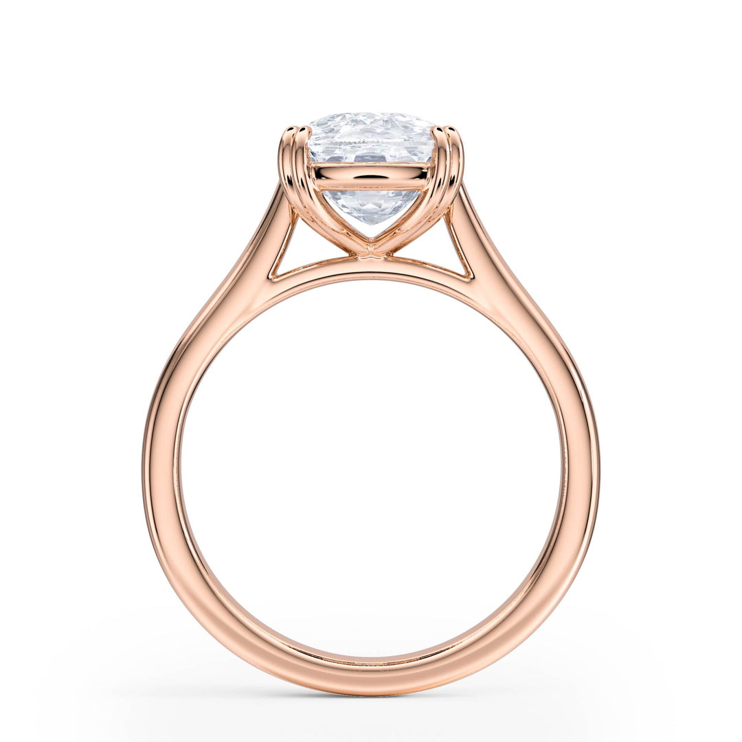Elevé Cathedral Elongated Cushion Diamond Engagement Ring - R1233 in Ring by 18 KARATS INC.