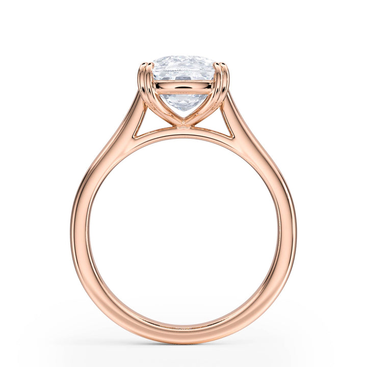 Elevé Cathedral Elongated Cushion Diamond Engagement Ring - R1233 in Ring by 18 KARATS INC.