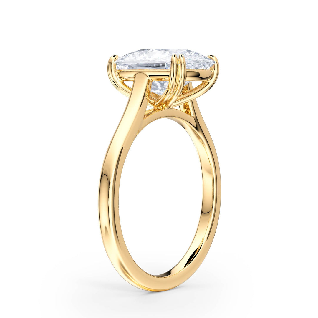 Elevé Cathedral Elongated Cushion Diamond Engagement Ring - R1233 in Ring by 18 KARATS INC.