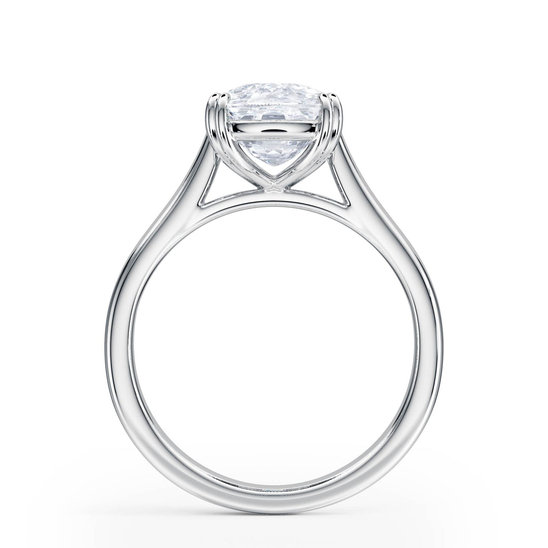 Elevé Cathedral Elongated Cushion Diamond Engagement Ring - R1233 in Ring by 18 KARATS INC.