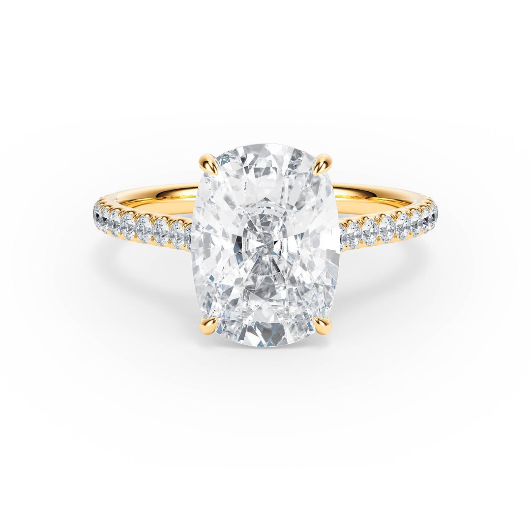 Elevé Cathedral Elongated Cushion Diamond Engagement Ring - R1254 in Ring by 18 KARATS INC.