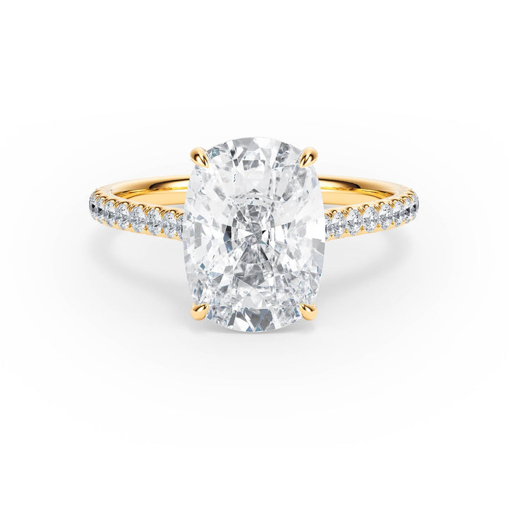 Elevé Cathedral Elongated Cushion Diamond Engagement Ring - R1254 in Ring by 18 KARATS INC.