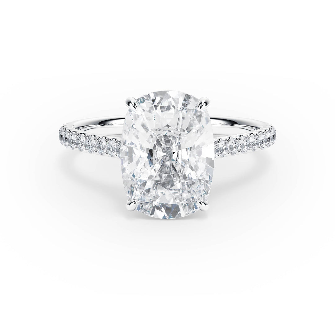 Elevé Cathedral Elongated Cushion Diamond Engagement Ring - R1254 in Ring by 18 KARATS INC.