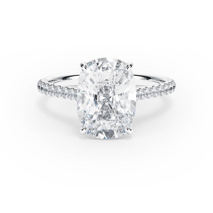 Elevé Cathedral Elongated Cushion Diamond Engagement Ring - R1254 in Ring by 18 KARATS INC.