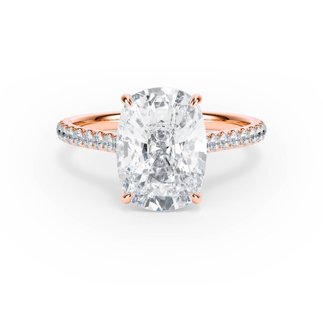 Elevé Cathedral Elongated Cushion Diamond Engagement Ring - R1254 in Ring by 18 KARATS INC.