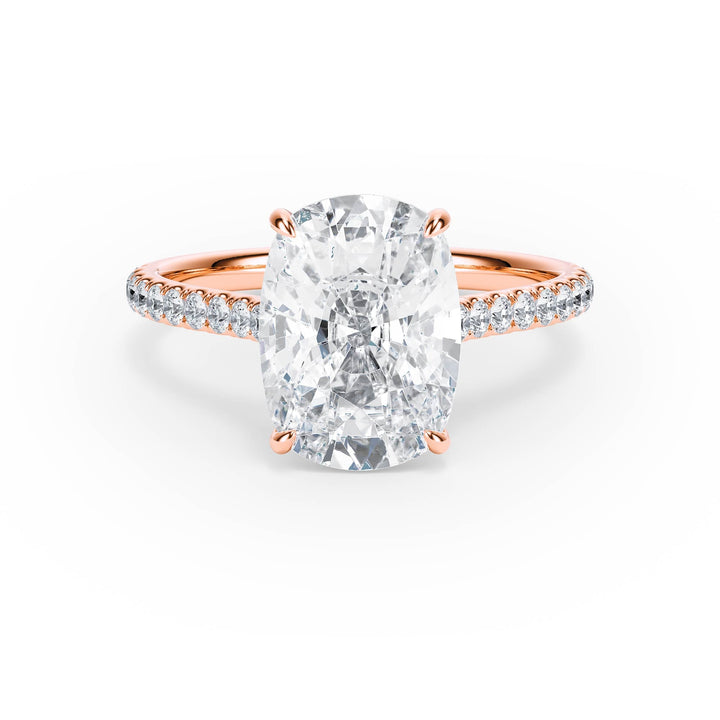 Elevé Cathedral Elongated Cushion Diamond Engagement Ring - R1254 in Ring by 18 KARATS INC.