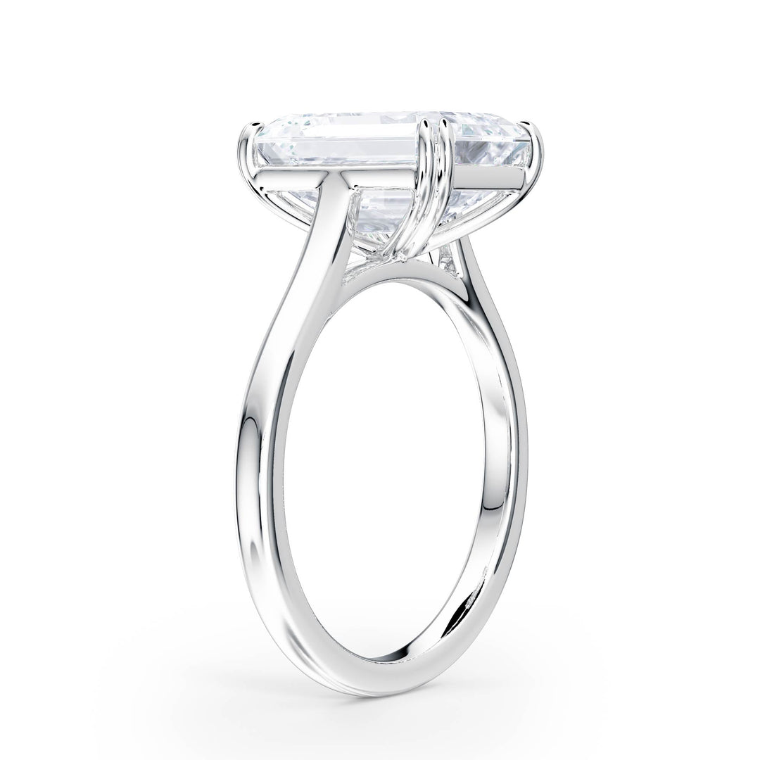Elevé Cathedral Emerald Diamond Engagement Ring - R1231 in Ring by 18 KARATS INC.