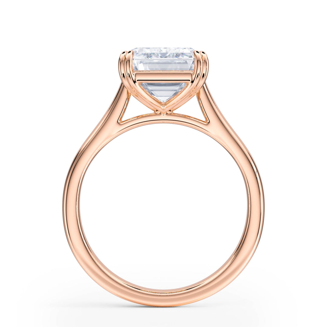 Elevé Cathedral Emerald Diamond Engagement Ring - R1231 in Ring by 18 KARATS INC.