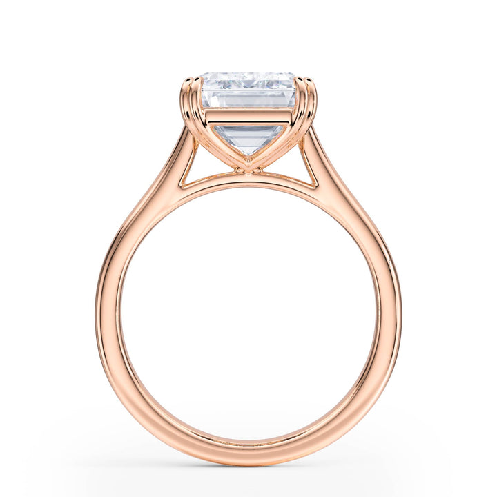 Elevé Cathedral Emerald Diamond Engagement Ring - R1231 in Ring by 18 KARATS INC.
