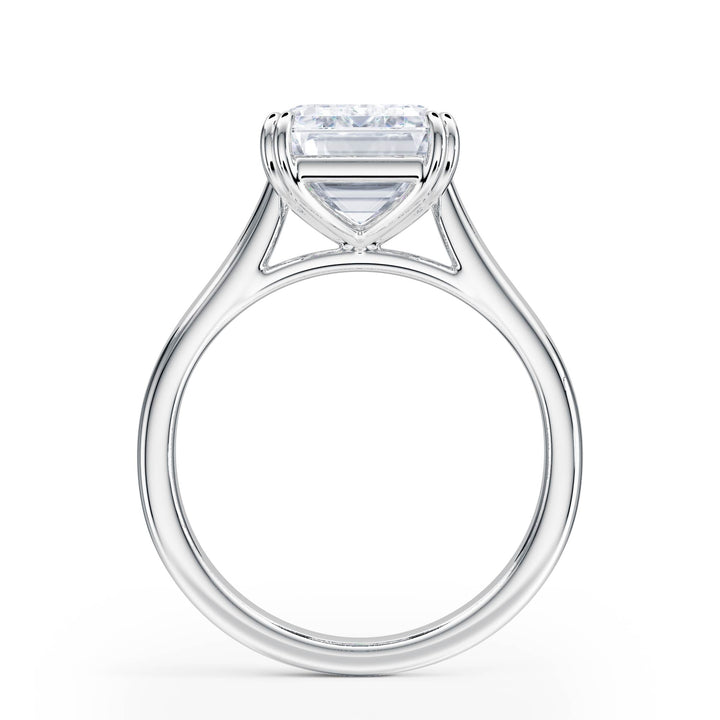 Elevé Cathedral Emerald Diamond Engagement Ring - R1231 in Ring by 18 KARATS INC.