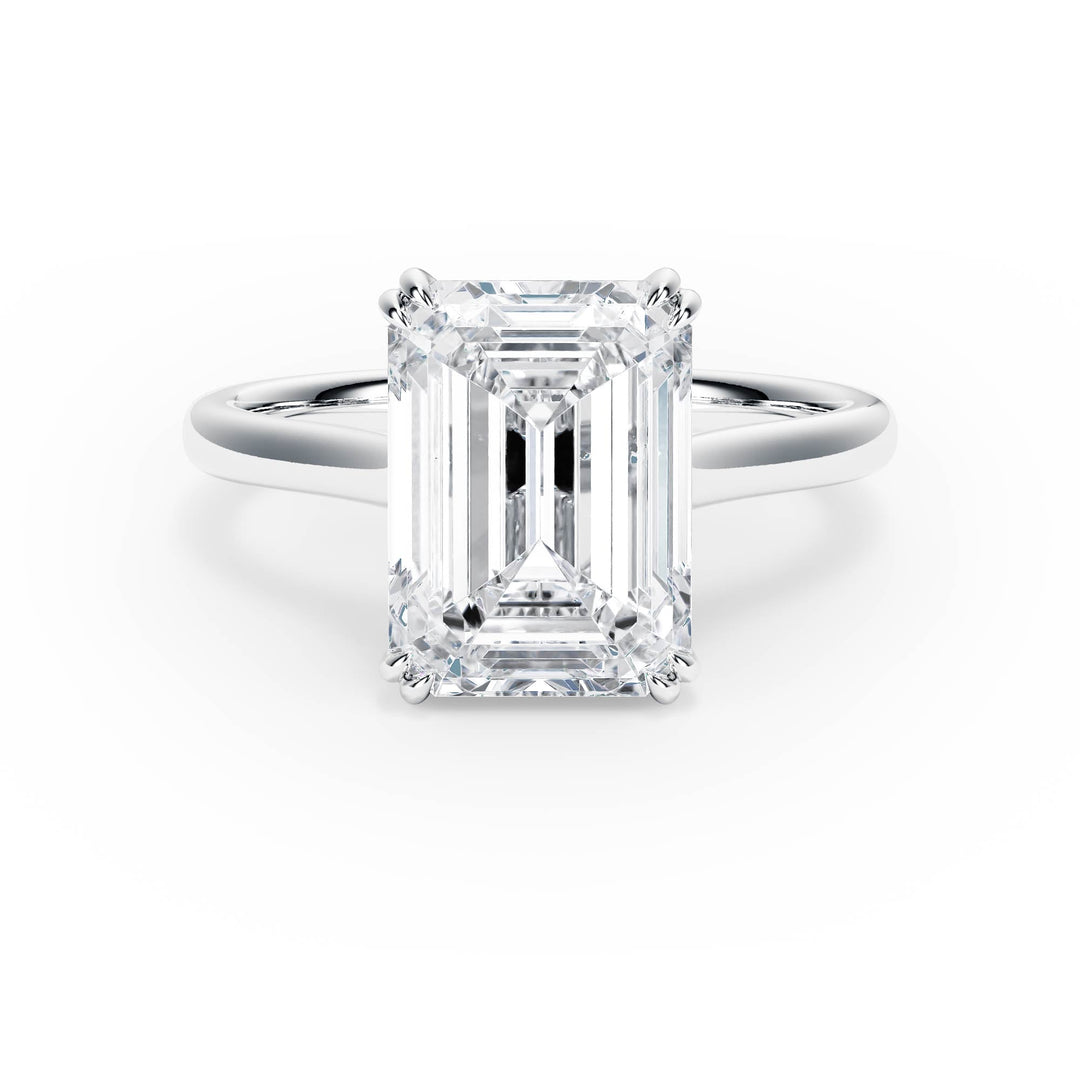 Elevé Cathedral Emerald Diamond Engagement Ring - R1231 in Ring by 18 KARATS INC.
