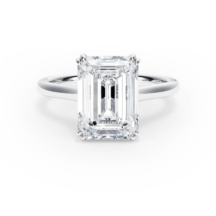 Elevé Cathedral Emerald Diamond Engagement Ring - R1231 in Ring by 18 KARATS INC.