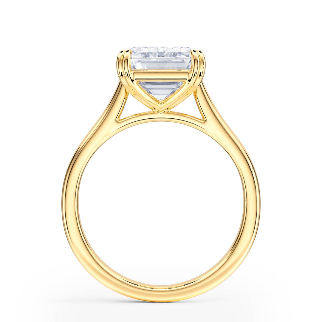 Elevé Cathedral Emerald Diamond Engagement Ring - R1231 in Ring by 18 KARATS INC.