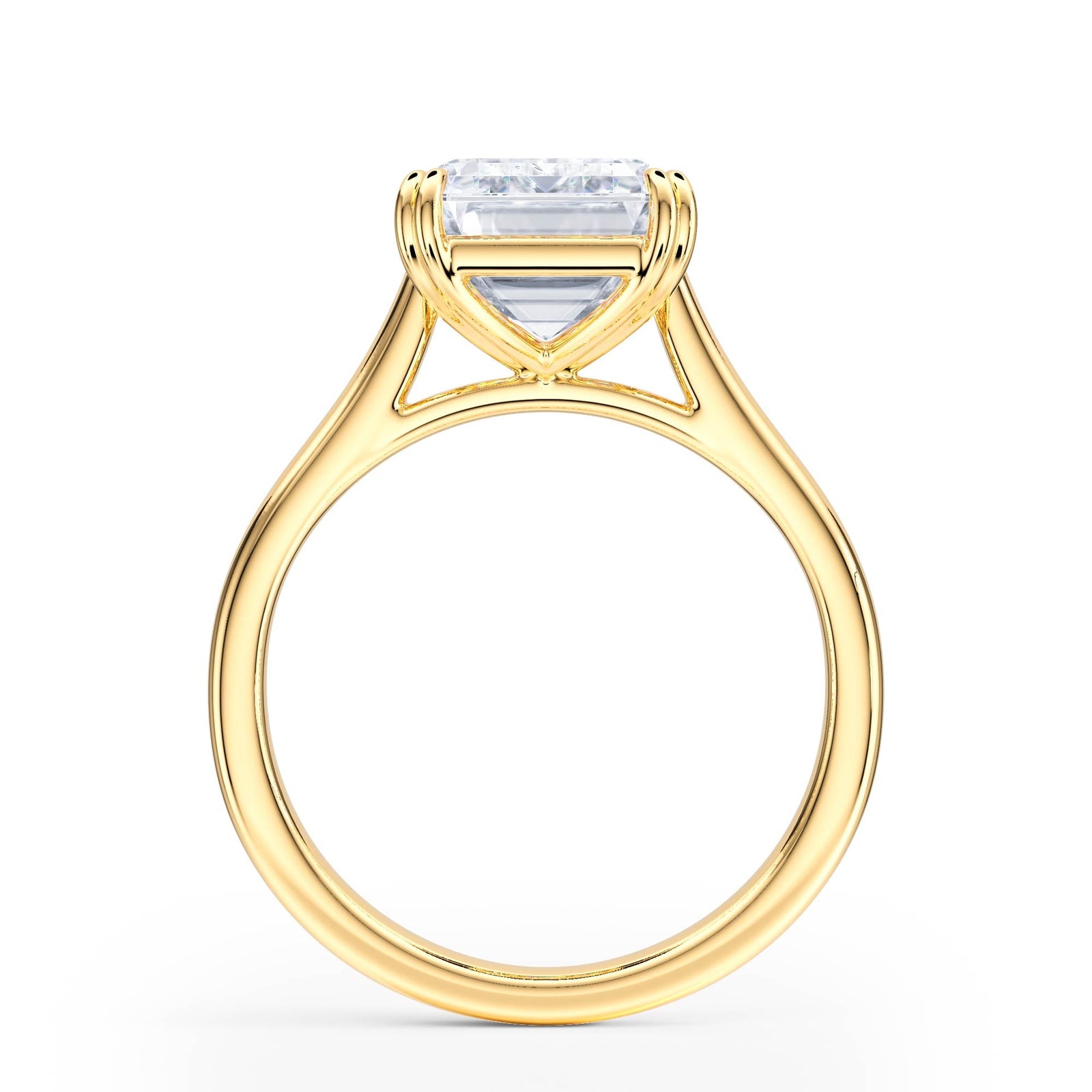 Elevé Cathedral Emerald Diamond Engagement Ring - R1231 in Ring by 18 KARATS INC.