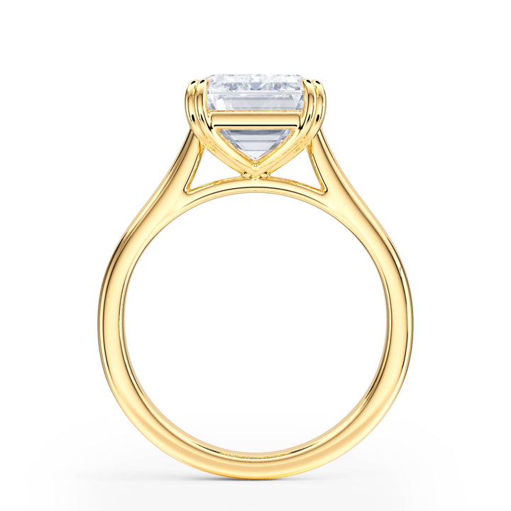 Elevé Cathedral Emerald Diamond Engagement Ring - R1231 in Ring by 18 KARATS INC.