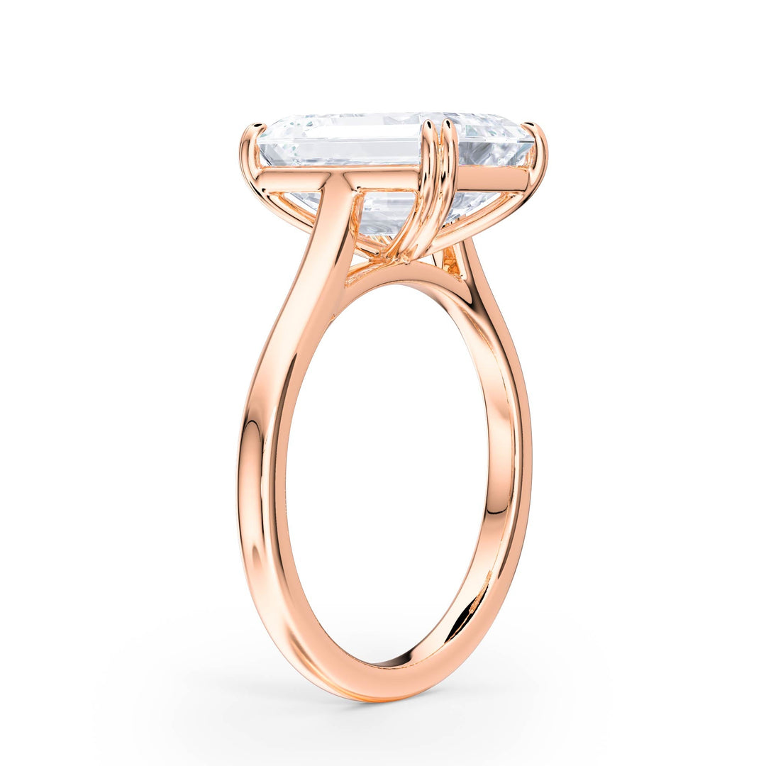 Elevé Cathedral Emerald Diamond Engagement Ring - R1231 in Ring by 18 KARATS INC.