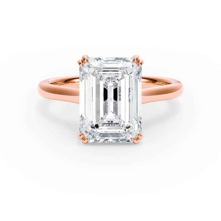 Elevé Cathedral Emerald Diamond Engagement Ring - R1231 in Ring by 18 KARATS INC.