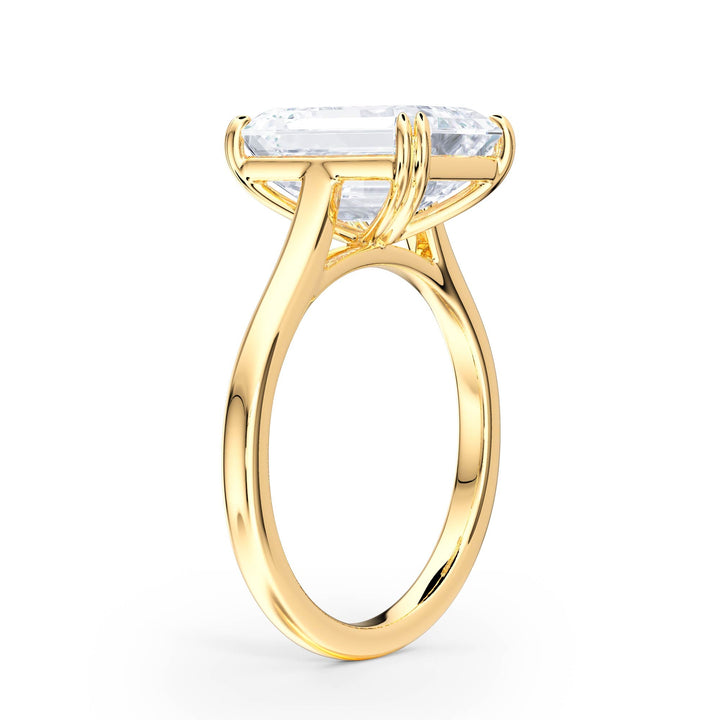 Elevé Cathedral Emerald Diamond Engagement Ring - R1231 in Ring by 18 KARATS INC.