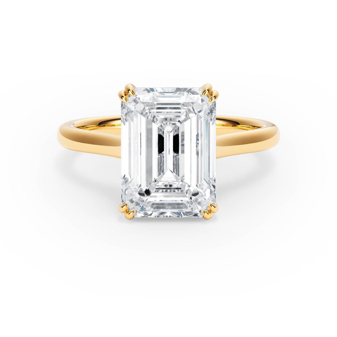Elevé Cathedral Emerald Diamond Engagement Ring - R1231 in Ring by 18 KARATS INC.