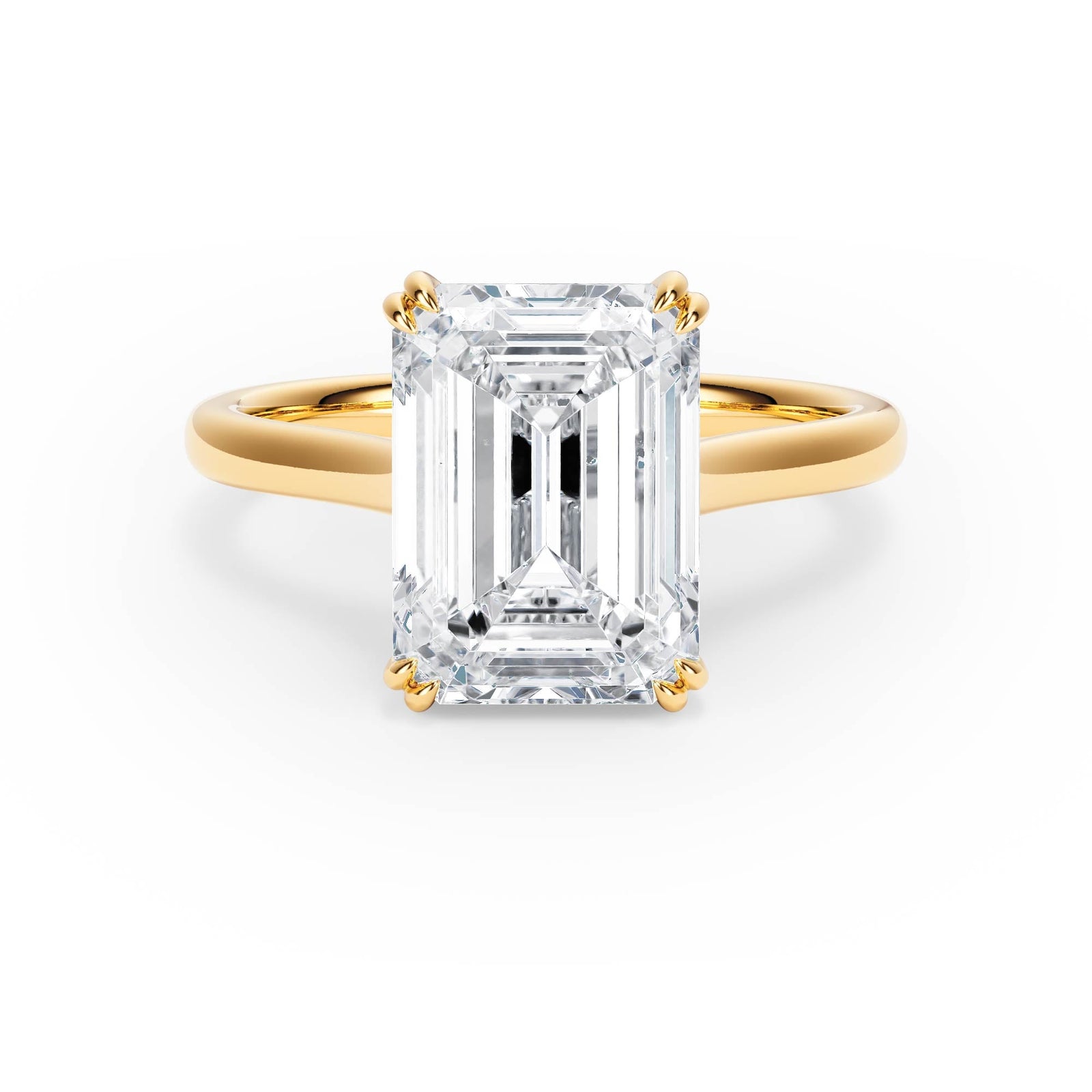 Elevé Cathedral Emerald Diamond Engagement Ring - R1231 in Ring by 18 KARATS INC.