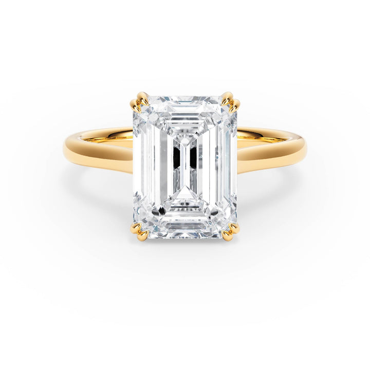 Elevé Cathedral Emerald Diamond Engagement Ring - R1231 in Ring by 18 KARATS INC.