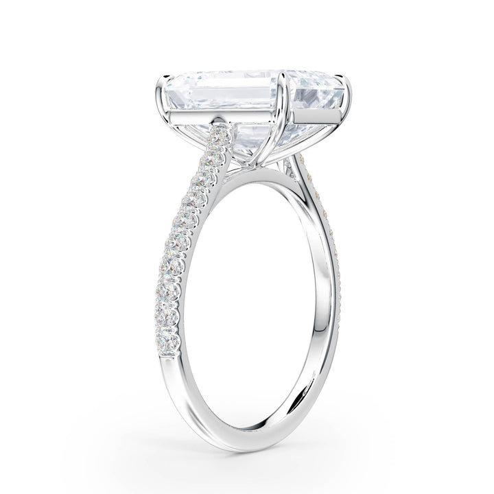 Elevé Cathedral Emerald Diamond Engagement Ring - R1252 in Ring by 18 KARATS INC.