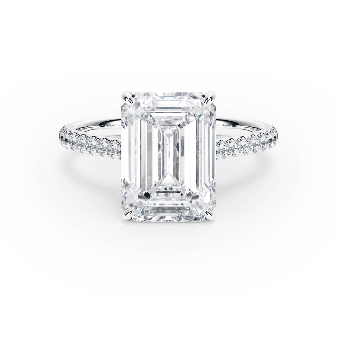 Elevé Cathedral Emerald Diamond Engagement Ring - R1252 in Ring by 18 KARATS INC.