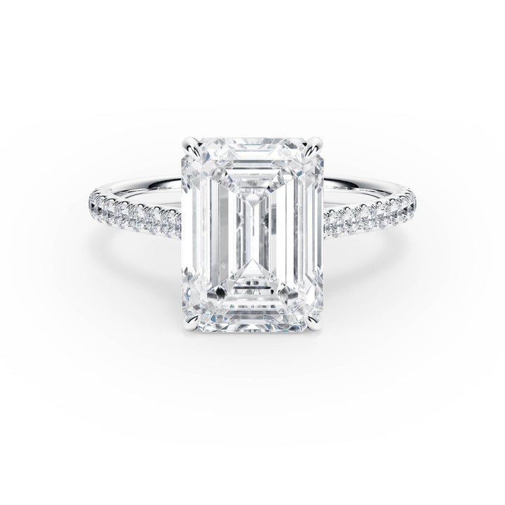Elevé Cathedral Emerald Diamond Engagement Ring - R1252 in Ring by 18 KARATS INC.