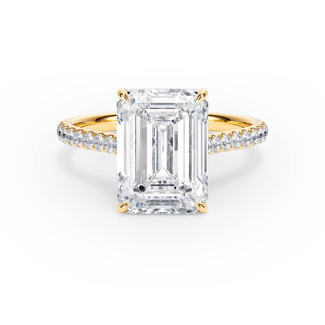 Elevé Cathedral Emerald Diamond Engagement Ring - R1252 in Ring by 18 KARATS INC.