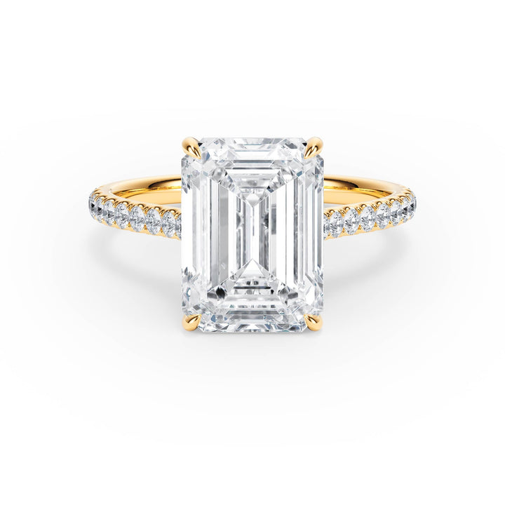 Elevé Cathedral Emerald Diamond Engagement Ring - R1252 in Ring by 18 KARATS INC.